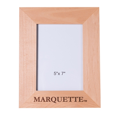 Marquette University Engraved Wood 5x7 Frame - Vertical
