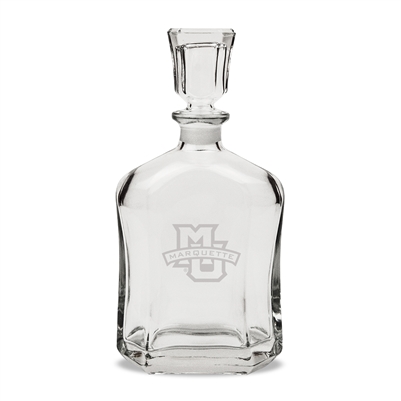 Marquette University Etched Whiskey Decanter