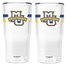 Marquette University Double Wall Insulated Pint Glass Set of 2