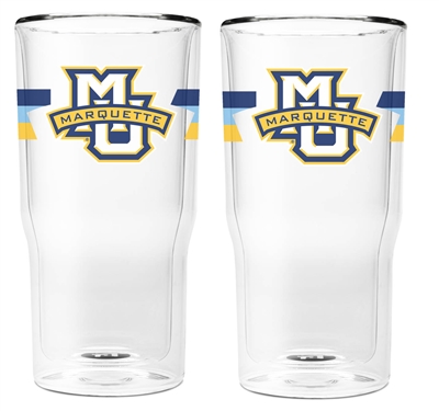 Marquette University Double Wall Insulated Pint Glass Set of 2