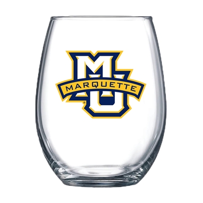 Marquette Golden Eagles MU Stemless Wine Glass