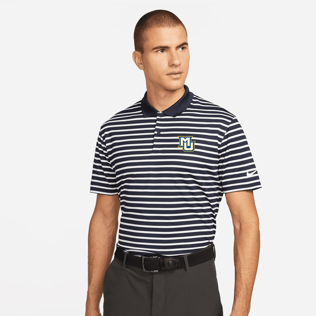 Nike Marquette Victory Men's Striped Golf Polo Navy