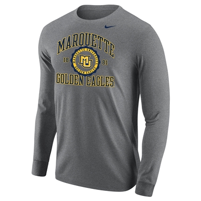 Marquette Seal Long Sleeve Tee Heather Gray