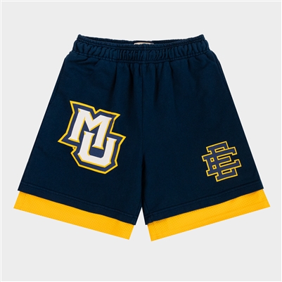 Marquette EE Double-Layer Mesh Shorts Blue and Gold