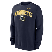 Marquette Over MU Crew Sweatshirt - Navy