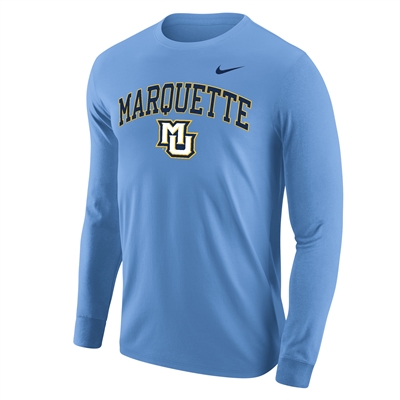 Marquette Over MU Long Sleeve Tee Shirt Blue