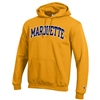 Wool Letters Arch Hooded Sweatshirt Gold