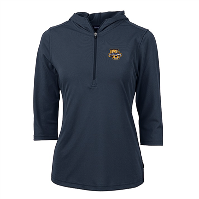 Marquette Virtue Eco Pique Half Zip Hoodie Navy