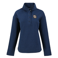 Women's Hunts Point Eco Fleece Snap Pullover - Navy Blue