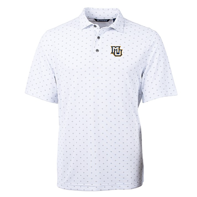 Marquette Virtue Eco Pique Tile Print Polo White