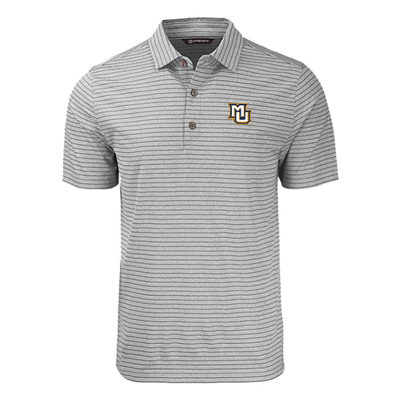 Forge Eco Heather Stripe Recycled Polo - Elemental Grey Heather