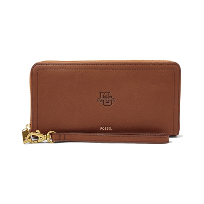 Women's Logan RFID Zip Around Clutch, Brown