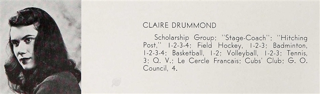 Claire Drummond Sentar  WWII