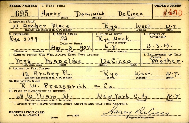 Harry DeCicco U.S. Army WWII