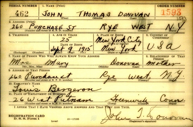 John T. Donovan U.S. Army WWII