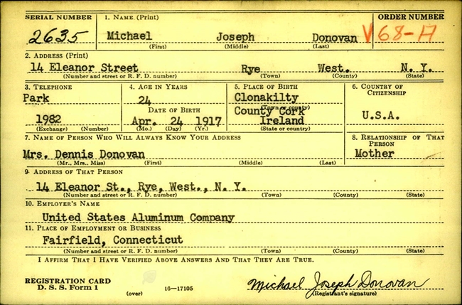 Michael J. Donovan U.S. Army WWII