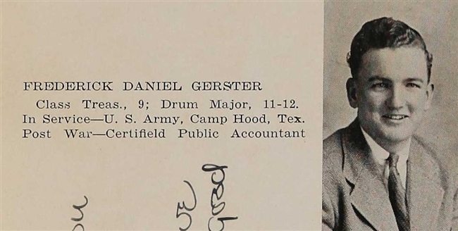 Daniel Frederick Gerster U.S. Army WWII
