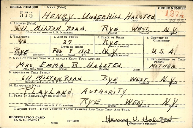 Henry U. Halsted U.S. Army WWII