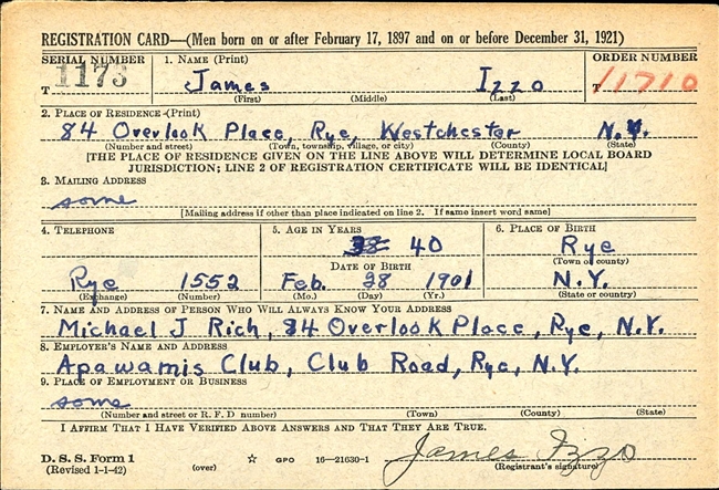 James Izzo U.S. Army WWII