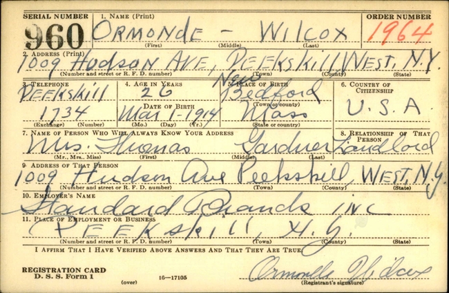 Ormonde Wilcox U.S. Army WWII