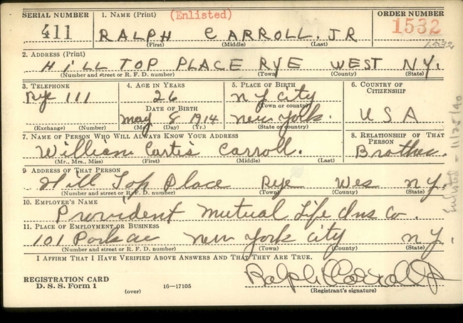 Ralph C. Carroll  U.S. Army WWII