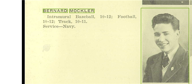 Bernard J. Mockler U.S. Navy WWII