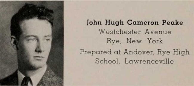 John Hugh Cameron Peake U.S. Navy WWII