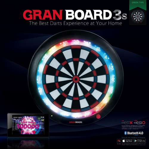 Gran Board 3S Bluetooth Soft Tip Dart Board - Green