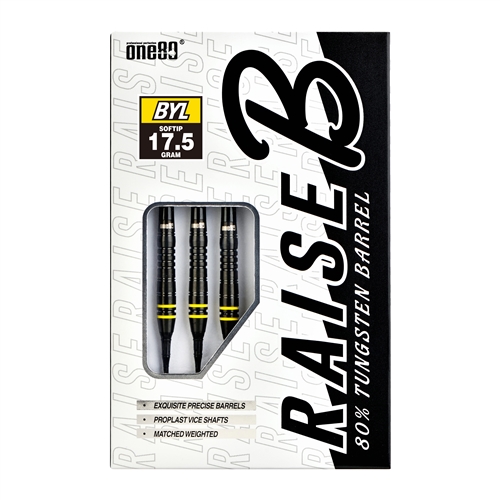 Raise B Soft Tip Darts 80% Tungsten - Yellow