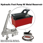 Draw O Liner Hydraulic Foot Pump - 10,000 psi W/ metal Reservoir