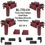 Body Loc BL-77D-CH Frame Clamps - Truck Vise Clamps for Any Style Rack - Set of 4