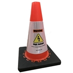 Electric Vehicle High Voltage Warning Sign - Cone Collar
