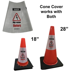 Electric Vehicle High Voltage Battery Sign - Cone Collar