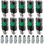 Prevost ESI 071251 Male High Flow Air Coupler 
(10) Coupler & (10) Plugs 1/4" MNPT