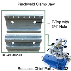 Pinchweld Clamp Jaw -"T" Top - 3/4"Bolts