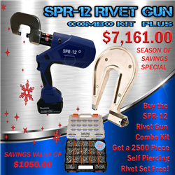 SPR-12 Self Piercing Rivet Gun Combo Kit Plus