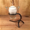 Danish Iron Sling Back Candle Holder