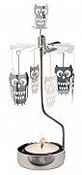 Swedish Rotary Candle Holder-Owl-Silver