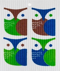ash Towel-100% Biodegrade- Owls (Brown,Green,Blue)