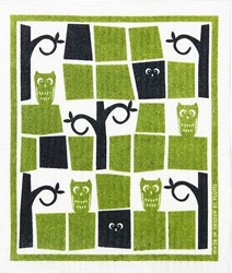 ash Towel-100% Biodegrade- Owls with Spooky Trees