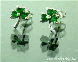 Wee Sterling Silver shamrock earrings