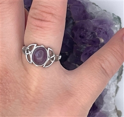 Sterling Silver Trinity Amethyst Ring (CSS7)