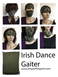 Irish Dance Neck Gaiters, Buff, scarf, headband, Mask, Irish masks, Irish Dance Face Coverings