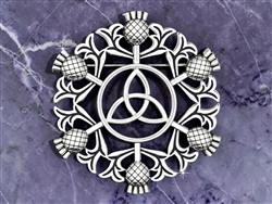 Bold Scottish Thistle/Trinity Brooch (#JPEW7029) Celtic Pin Kilt Pin