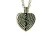 Winged Angel Heart Essential oil/Perfume Aromatherapy Diffuser Pendant with 24" chain(jpew8018)