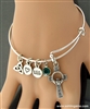 "Emerald Island" Celtic High Cross Bangle Charm Bracelet (Rpew32)