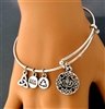 Scottish Thistle Charm Bangle Bracelet (RPEW33)