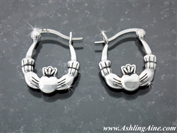 Classical Double Sided Claddagh Hoop Earrings ( S103)