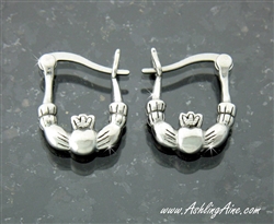 Classical Small Double Sided Claddagh Hoop Earrings ( 129)