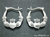 Classical Large Double Sided Claddagh Hoop Earrings (130)